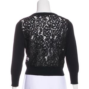 Karl Lagerfeld Paris Navy/Black Lace Cardigan